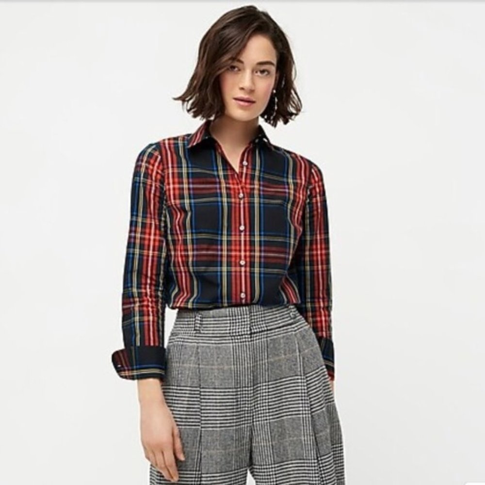 J. Crew – Stewart Tartan Perfect Stretch Shirt NWT